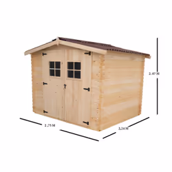 Foresta Casetta tavole ad incastro, 28MM, senza pavimento 2.6 x 2.2M, Casetta in legno, Doppia, Tetto a due spioventi, Verde, ...
