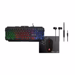 The G-Lab Combo Helium, Cablato, USB, Interruttore a chiave a membrana, AZERTY, LED RGB, Nero