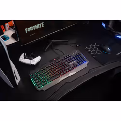 The G-Lab Combo Helium tastiera Mouse incluso Gaming USB AZERTY Francese Nero