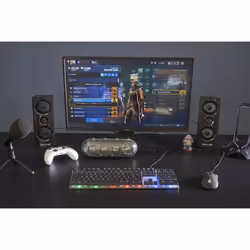 The G-Lab Combo Yttrium tastiera Mouse incluso Gaming USB AZERTY Francese Nero, Trasparente