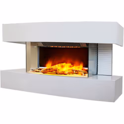 Migliora il tuo soggiorno con questo magnifico caminetto elettrico decorativo dal design Lounge Medium White. Potenza di risc ...
