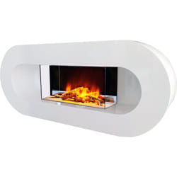 Camino elettrico 2000w bianco - ovalia Chemin'arte