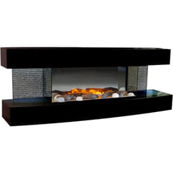 Camino elettrico design nero 2000w - lounge noire - chemin'arte
