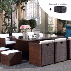Specifiche tecniche Mobili da giardino Struttura: resina nera intrecciata Armatura: Metallo rivestito in resina epossidica Cu ...