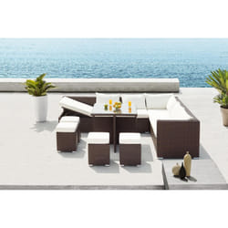 Concept Usine Samoa set mobili da esterno Marrone, Bianco