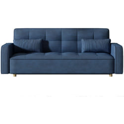 Divano convertibile scandinavo a 3 posti in velluto a coste blu copenhague