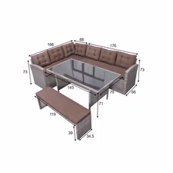 Concept Usine Moorea set mobili da esterno Grigio, Marrone - Vista aggiuntiva 7