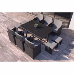 Concept Usine Florida set mobili da esterno Nero, Grigio