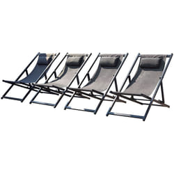 Set di 4 sdraio in alluminio grigio TEVATA