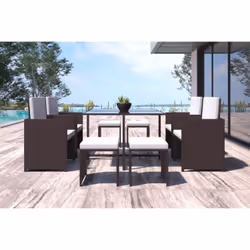 Concept Usine Florida set mobili da esterno Marrone, Bianco