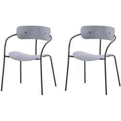 Set di 2 sedie con braccioli grigio chiaro alexia