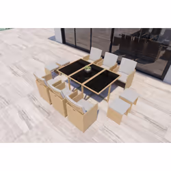 Concept Usine Florida set mobili da esterno Naturale, Grigio
