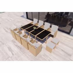 Concept Usine Florida set mobili da esterno Naturale, Grigio