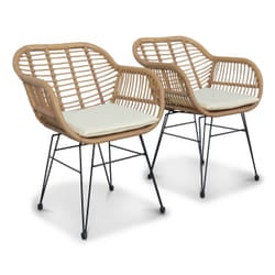 sweeek Wondama set mobili da esterno Beige, Nero, Legno