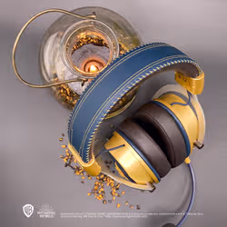Lexip Hogwarts Legacy "Ancient Magic" Auricolare Con cavo e senza cavo A Padiglione Gaming Bluetooth Blu, Oro - Vista aggiuntiva 5