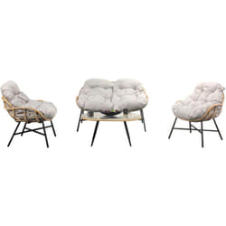 Set mobili da giardino 4 posti + poltrone beige evora