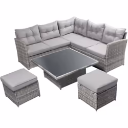 Specifiche tecniche Numero di posti a sedere : 6 Tipo di arredo giardino : Relax Colore principale : Grigio Colore secondario ...
