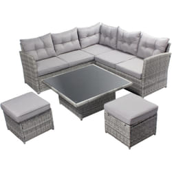 Set di mobili da giardino grigio a 6 posti viana