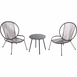 Caratteristiche tecniche: Colore Principale: : Grigio scuro Colore Secondario: Nero Struttura del tavolo e delle sedie : Acci ...