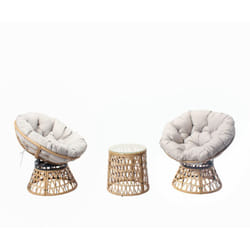 Set di mobili da giardino 2 poltrone e 1 tavolo papasan