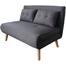 Concept-usine - Divano letto a 2 posti in tessuto grigio scuro doris