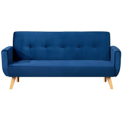 Concept-usine - Divano scandinavo convertibile 3 posti tessuto blu malmo