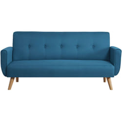 Concept-usine - Divano scandinavo convertibile 3 posti tessuto blu malmo