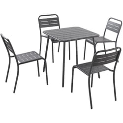 Set tavolo e sedie 4 posti grigio scuro bergame