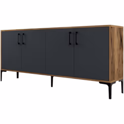 Caratteristiche tecniche Colore principale: Antracite Colore secondario: Noce Piedistallo: Metallo nero Materiale: Pannelli d ...
