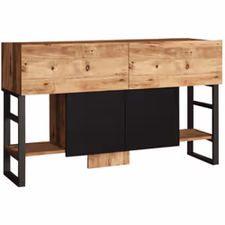 Caratteristiche tecniche Colore principale: Legno naturale Colore secondario: Nero Sostegno: Metallo nero Materiale: Pannelli ...