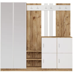 Mobile d'ingresso con specchio legno e bianco anka