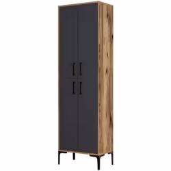 Caratteristiche tecniche Colore principale: Quercia Colore secondario: Grigio Piedini: 4 piedi in metallo nero Materiale: Pan ...