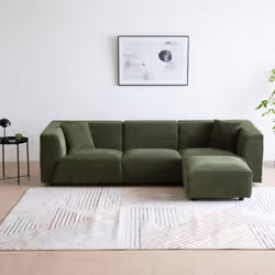 Divano letto a coste beige 2 posti Aggiungete un tocco di raffinatezza alla vostra casa con questo divano letto in velluto a ...