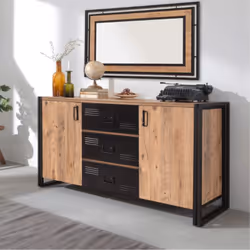 Credenza industriale con ante e cassetti holen