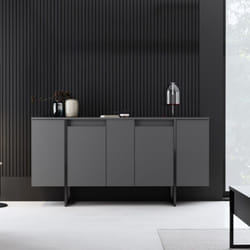 Credenza di design nera a 4 ante boras