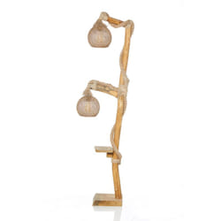 Concept-usine - Lampada da terra in legno e corda con cerchio alex