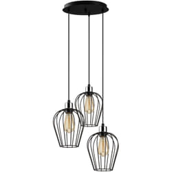 Lampada a sospensione a 3 luci in filo nero MIA