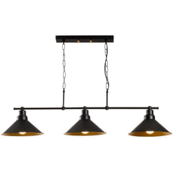 Lampada a sospensione industreille a 3 lampadine nere erika