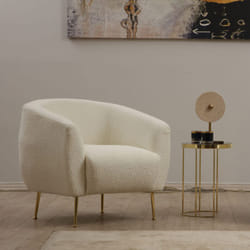 Concept-usine - Poltrona rotonda con riccioli color crema garcia