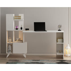 Concept-usine - Scrivania in stile industriale in rovere e nero con ripiani kuhmo
