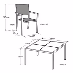 Happy Garden SET1254-50GA set mobili da esterno Grigio - Vista aggiuntiva 4