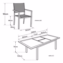 Happy Garden SET1261-50NG set mobili da esterno Grigio - Vista aggiuntiva 6