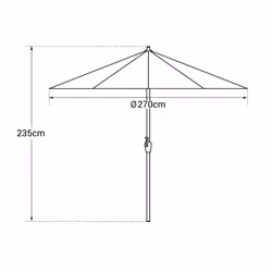 Happy Garden PAR546G ombrellone da cortile Rotondo Grigio - Vista aggiuntiva 4