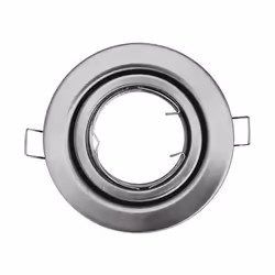 Portafaretto incasso rotondo satinato nickel orientabile 15per lampadine SPOT GU10-GU5.3 in alluminio, completo di molla ferm ...