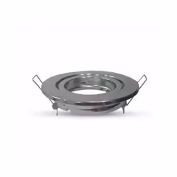 Portafaretto incasso rotondo cromato orientabile 15per lampadine SPOT GU10-GU5.3 in alluminio, completo di molla ferma farett ...
