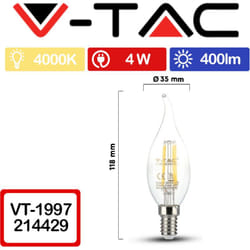 V-TAC VT-1997 lampada LED Bianco neutro 4500 K 4 W E14
