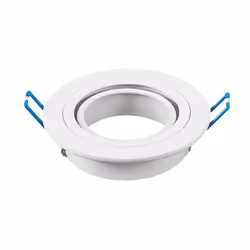 Portafaretto incasso alluminio Rotondo Bianco con anello regolabile 15 per lampadine SPOT1*GU10, completo di sistema ferma fa ...