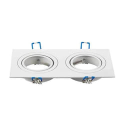 V-tac - Portafaretto Orientabile da Incasso Bianco GU10 Quadrato in Alluminio