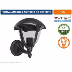 Portalampada V-Tac VT-730 da Giardino per Lampadine E27 mod. Facing Up. Forma a lanterna con corpo in alluminio di colore gra ...