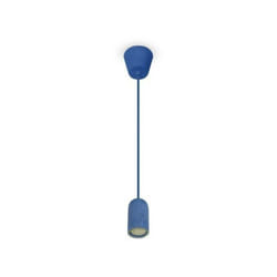 Lampadario con portalampada calcestruzzo blu